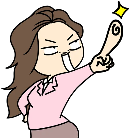 指を立てて感心する女性